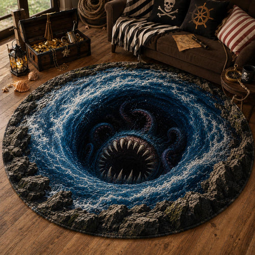 Kraken Abyss Quilted Round Mat NCU0DV9965