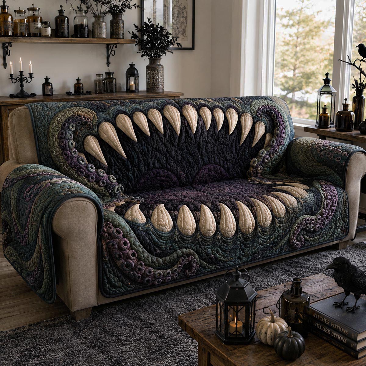Kraken Nightmare Mouth Quilted Sofa Cover NCU0DV9998