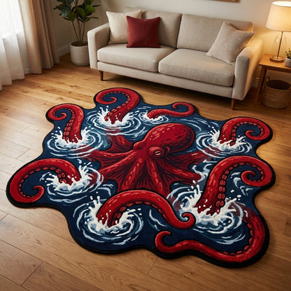 Kraken Waves Custom Shape Area Rug NCU0TV1844