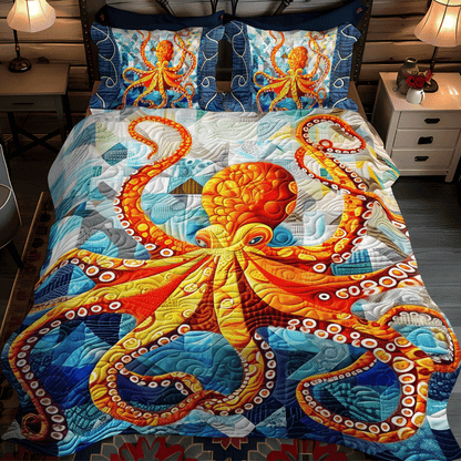 Kraken's Dance 3-Piece Quilted Bedding Set NCU0DV219