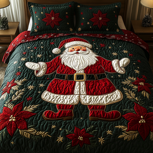 Kris Kringle Charm 3-Piece Quilted Bedding Set NCU0DK2165