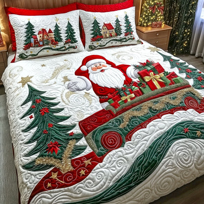 Kris Kringle Express 3-Piece Quilted Bedding Set NCU0PT9125