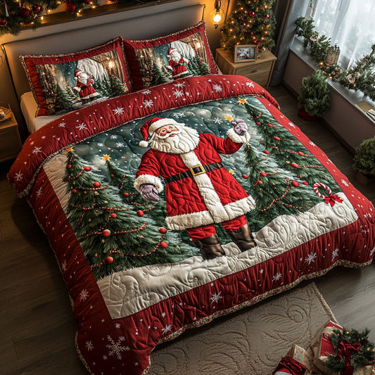 Kris Kringle Glow 3-Piece Quilted Bedding Set NCU0DV7928