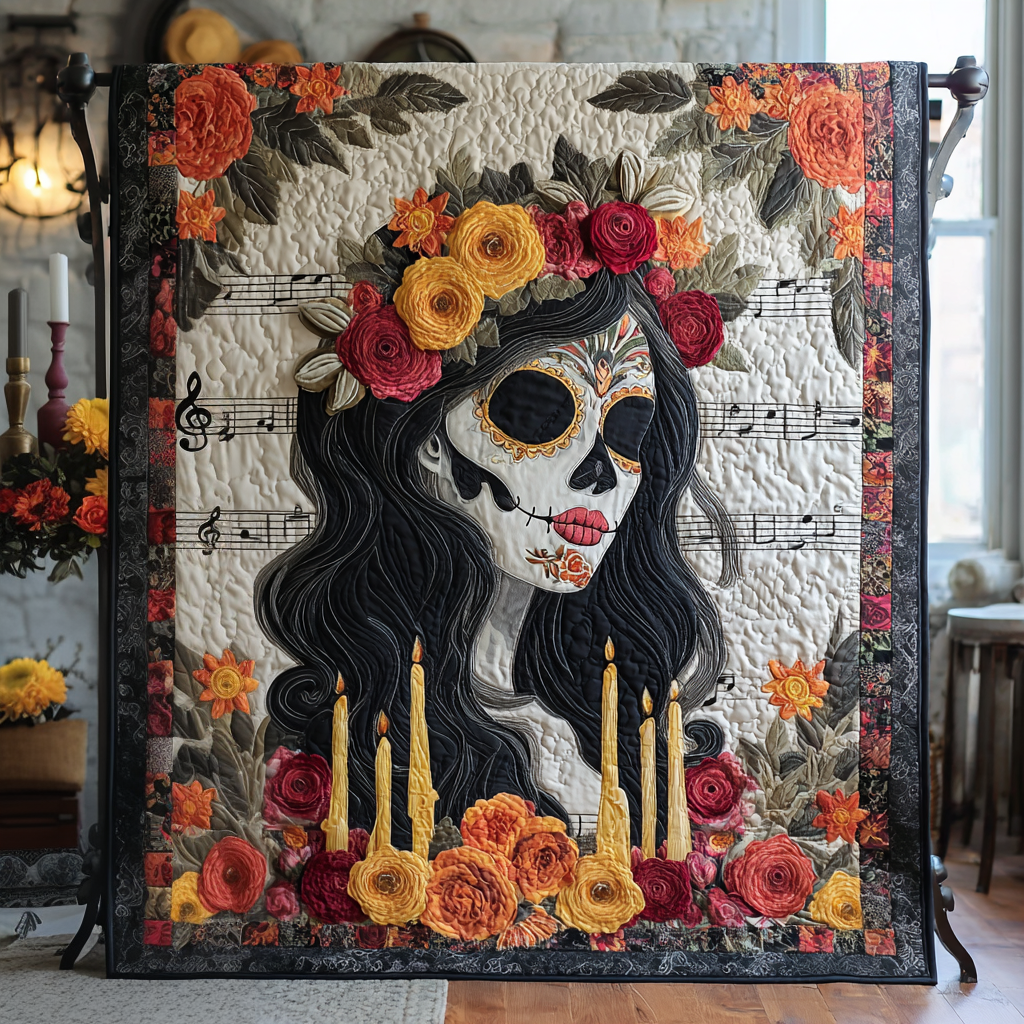La Reina de los Muertos Quilted Blanket NCU0PT8531