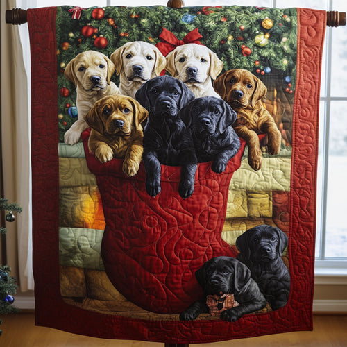 Lab Puppies Parade Quilted Blanket NCU0PT1426