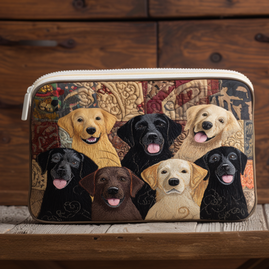 Labrador Gathering Quilted Zipper Pouch NCU0NT9230