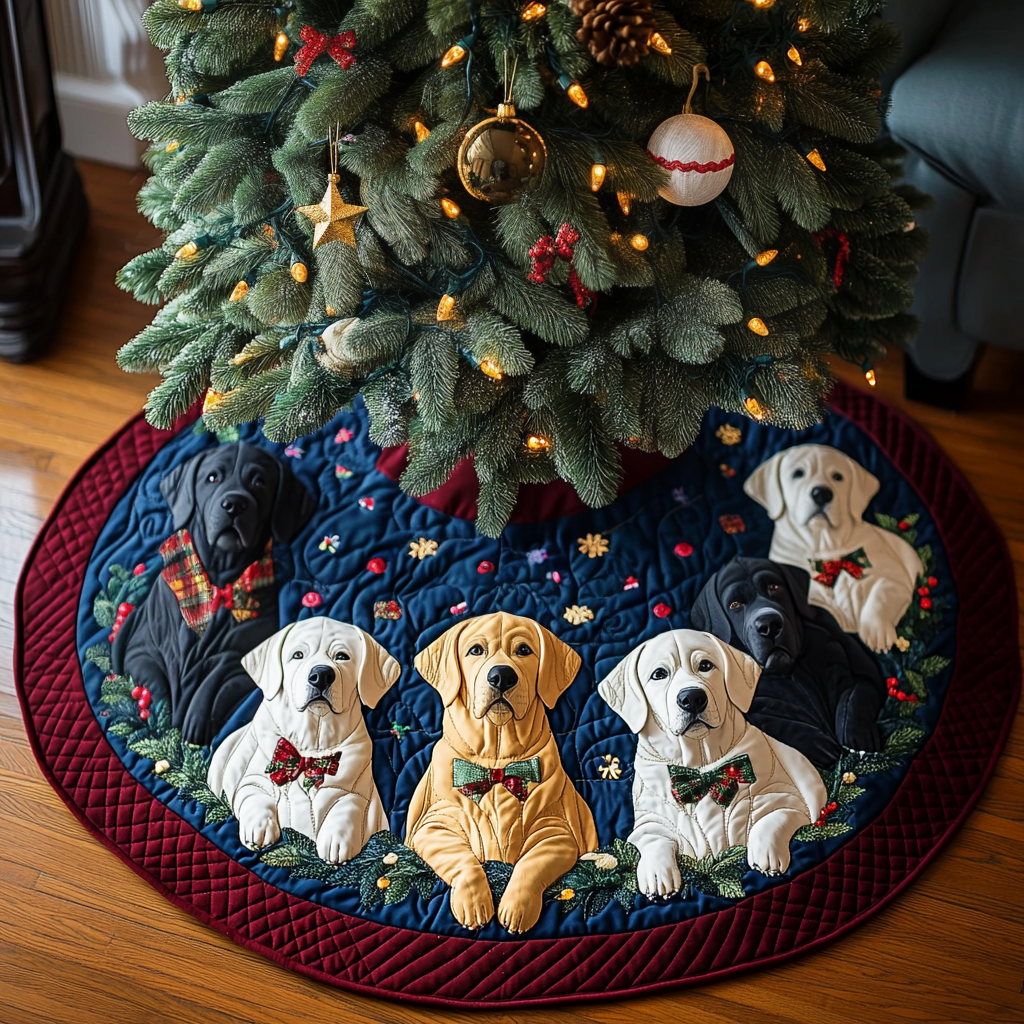 Labrador Festive Dreams Christmas Quilted Tree Skirt NCU0DV1537
