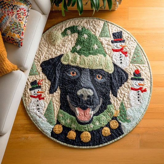 Labrador Frosty Friend Quilted Round Mat NCU0TD620