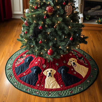Labrador Fun Christmas Quilted Tree Skirt NCU0DV1535