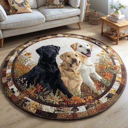 Labrador Garden Bloom Quilted Round Mat NCU0HH1901