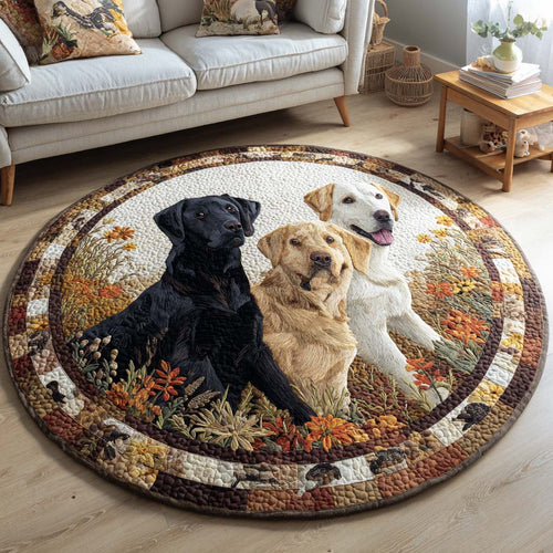 Labrador Garden Bloom Quilted Round Mat NCU0HH1901