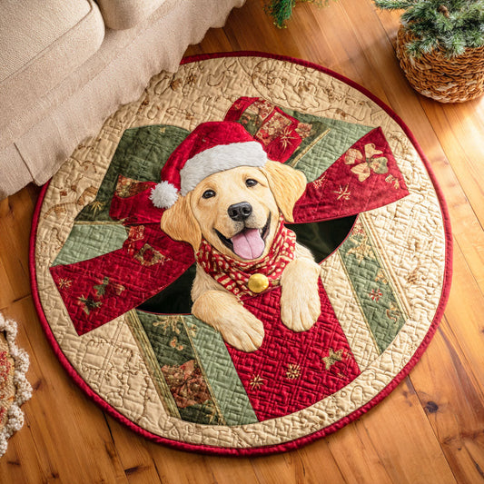 Labrador Gift Box Quilted Round Mat NCU0TD618