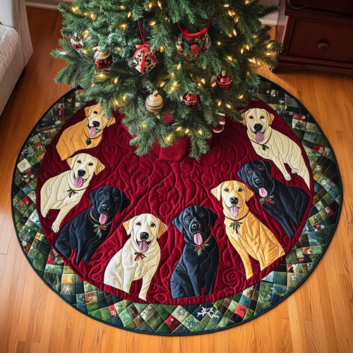 Labrador Holiday Charm Christmas Quilted Tree Skirt NCU0DV1534