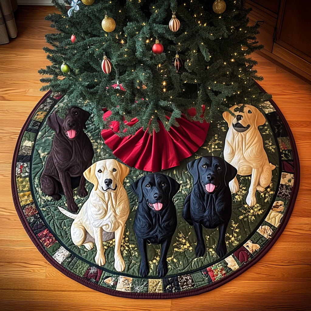 Labrador Holiday Charm Christmas Quilted Tree Skirt NCU0DV1794 – Vantique