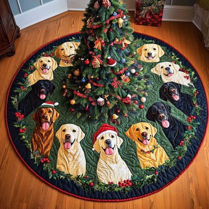 Labrador Holiday Delight Christmas Quilted Tree Skirt NCU0DV1528