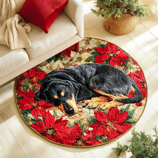 Labrador Holiday Sleep Quilted Round Mat NCU0TD612