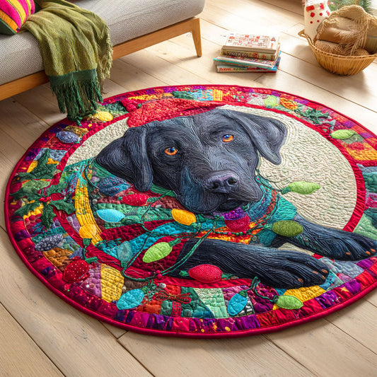 Labrador Light Tangle Quilted Round Mat NCU0TD614