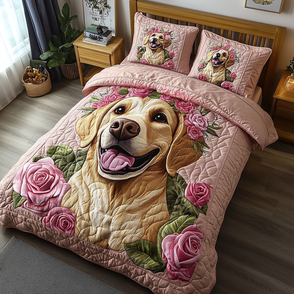 Labrador Rest 3-Piece Quilted Bedding Set NCU0DK9936