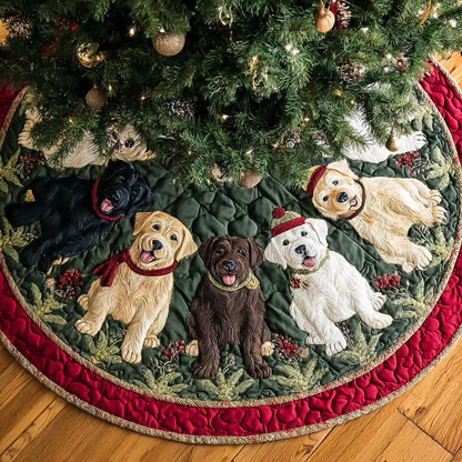 Labrador Retriever Cheer Quilted Christmas Tree Skirt NCU0HH790