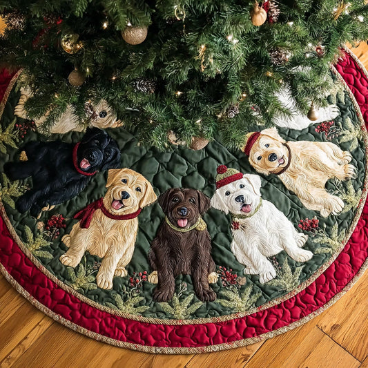 Labrador Retriever Cheer Quilted Christmas Tree Skirt NCU0HH790