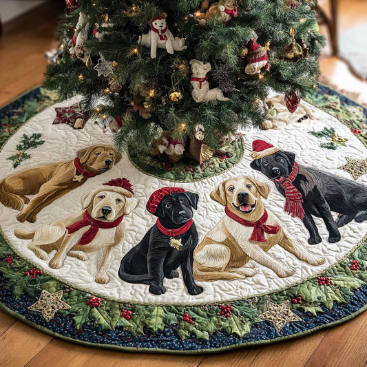Labrador Retriever Holiday Quilted Christmas Tree Skirt NCU0HH792