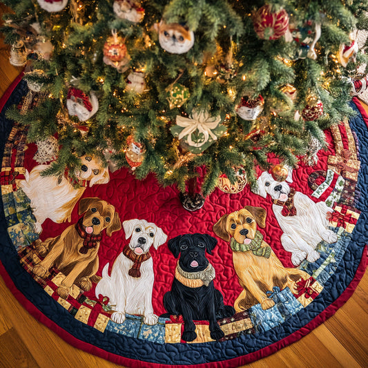 Labrador Retriever Yuletide Quilted Christmas Tree Skirt NCU0HH793