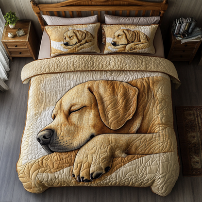 Labrador Sleep 3-Piece Quilted Bedding Set NCU0DK9935