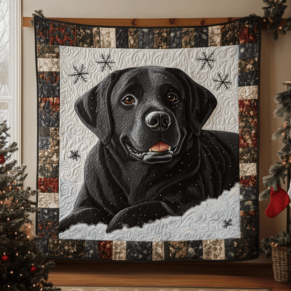 Labrador Snowfall Joy Quilted Blanket NCU0TH2357
