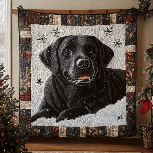 Labrador Snowfall Joy Quilted Blanket NCU0TH2357