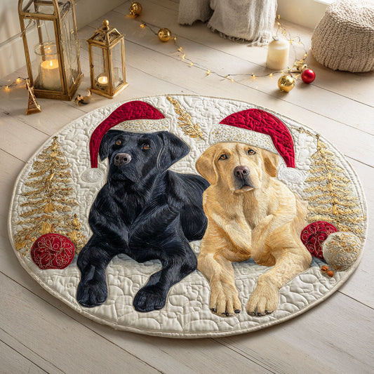 Labrador Snowy Duo Quilted Round Mat NCU0TD621