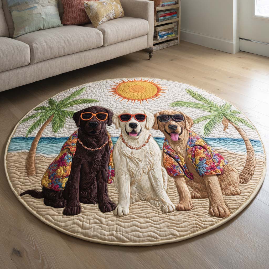 Labrador Tropical Vibes Quilted Round Mat NCU0HH1902