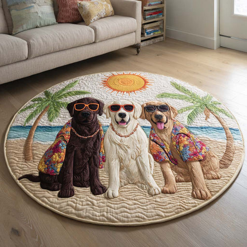 Labrador Tropical Vibes Quilted Round Mat NCU0HH1902