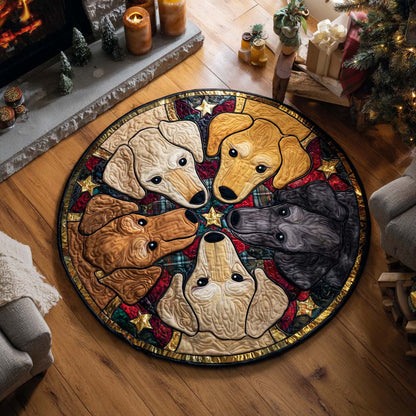Labrador Winter Glow Quilted Round Mat NCU0XD682