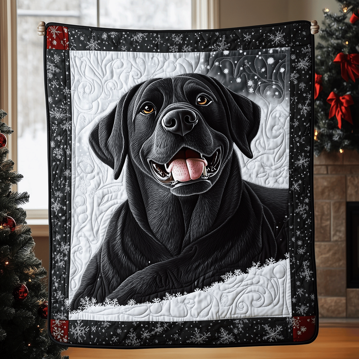 Labrador Winter Wonder Quilted Blanket NCU0TH2358