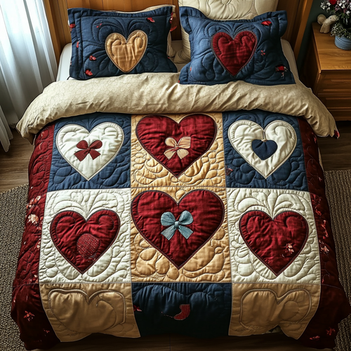 Lace and Love 3-Piece Quilted Bedding Set NCU0DV2738