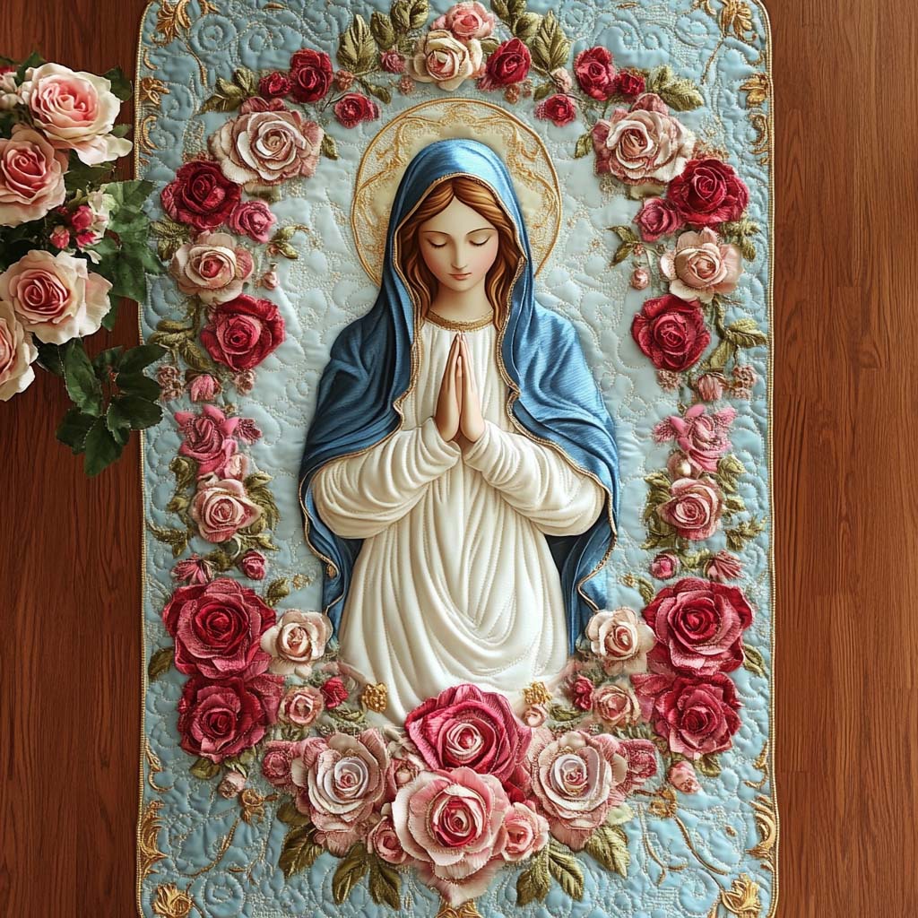 Lady in Blue Quilted Table Runner NCU0NT7799