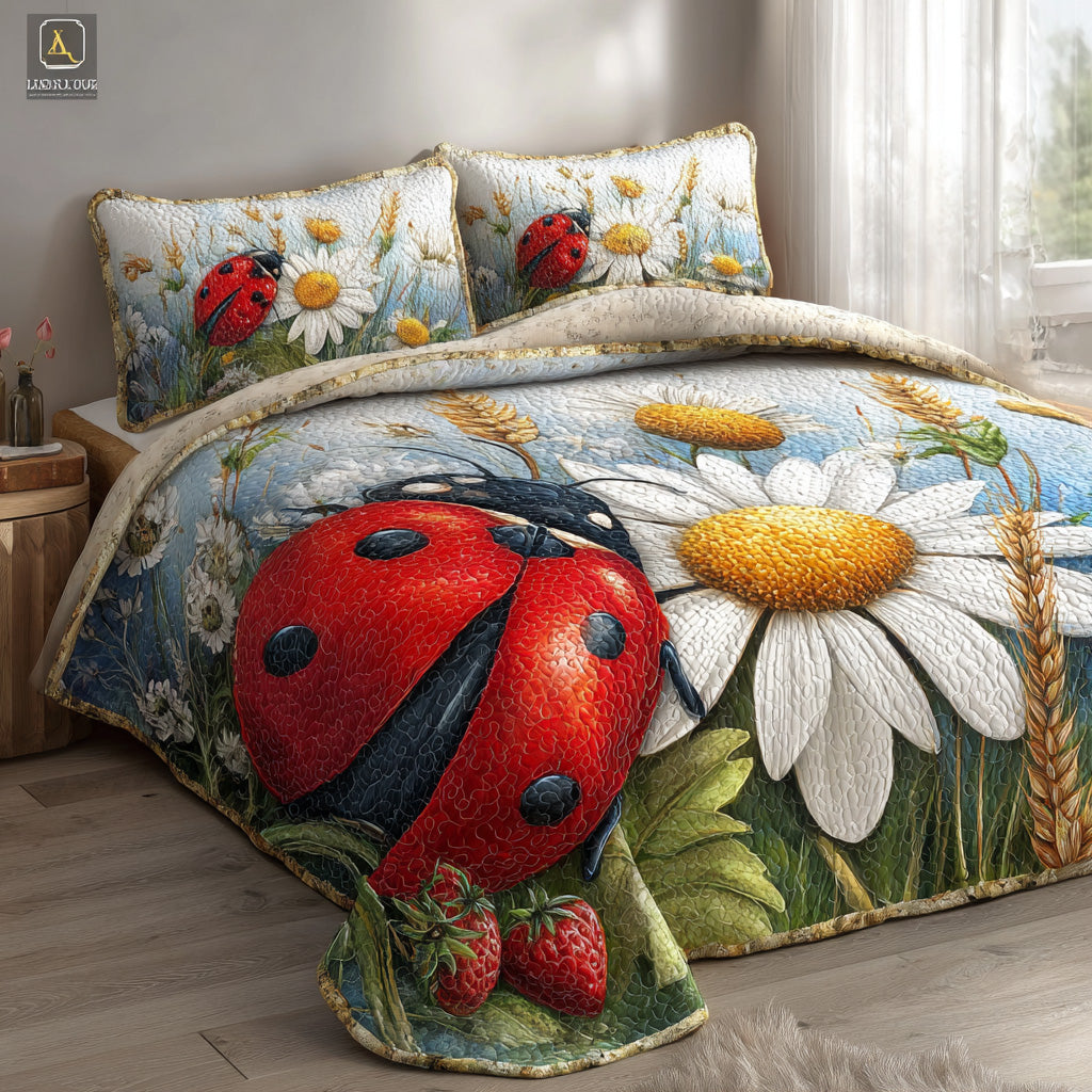 Ladybug Garden 3-Piece Quilted Bedding Set NCU0VL3105