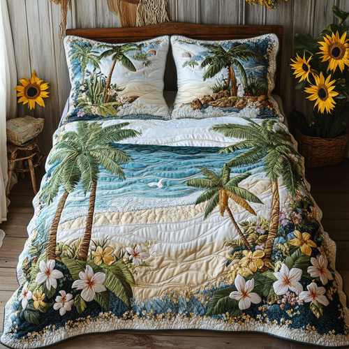 Lagoon Dream 3-Piece Quilted Bedding Set NCU0VL1755