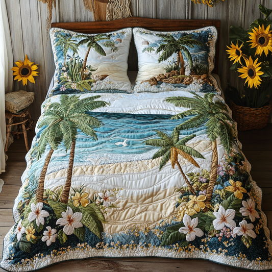 Lagoon Dream 3-Piece Quilted Bedding Set NCU0VL1755