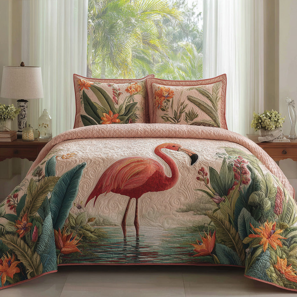 Lagoon Grace 3-Piece Quilted Bedding Set NCU0VL3529