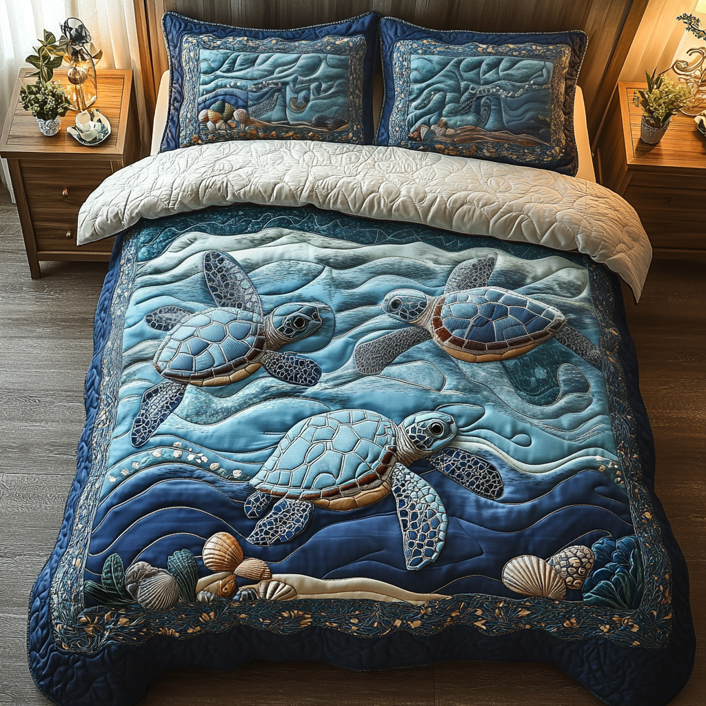 Lagoon Guardian 3-Piece Quilted Bedding Set NCU0DV3523