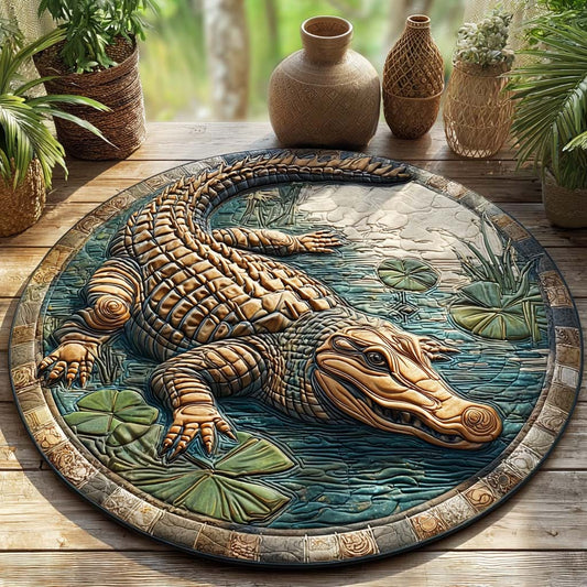 Lagoon Lurker Quilted Round Mat NCU0XD1110