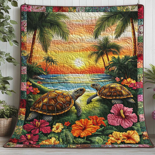 Lagoon Turtle Tides Quilted Blanket NCU0NT7209