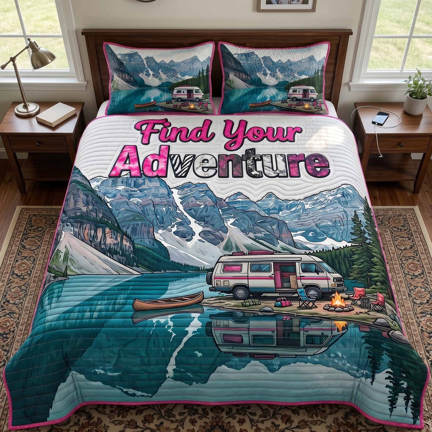 Lake Escape 3-Piece Quilted Bedding Set NCU0XD2816