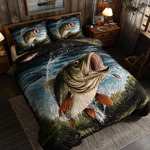 Lake Legend 3-Piece Quilted Bedding Set NCU0DK8163