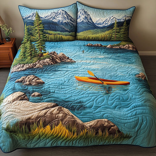 Lake Tahoe Adventure 3-Piece Quilted Bedding Set NCU0PT7094