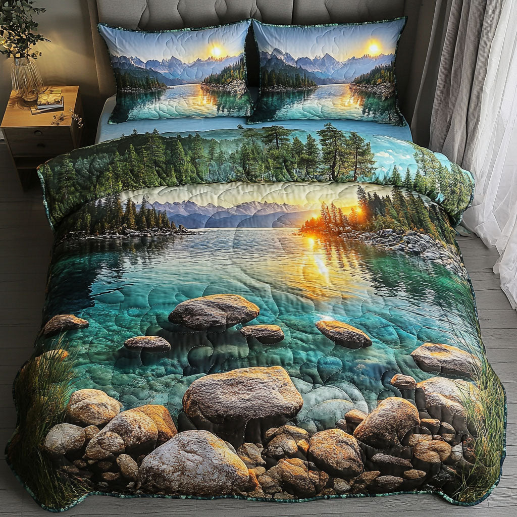 Lake Tahoe Bliss 3-Piece Quilted Bedding Set NCU0PT6398