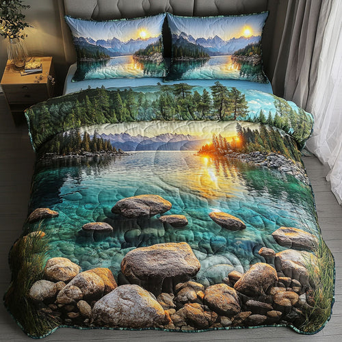 Lake Tahoe Bliss 3-Piece Quilted Bedding Set NCU0PT6398