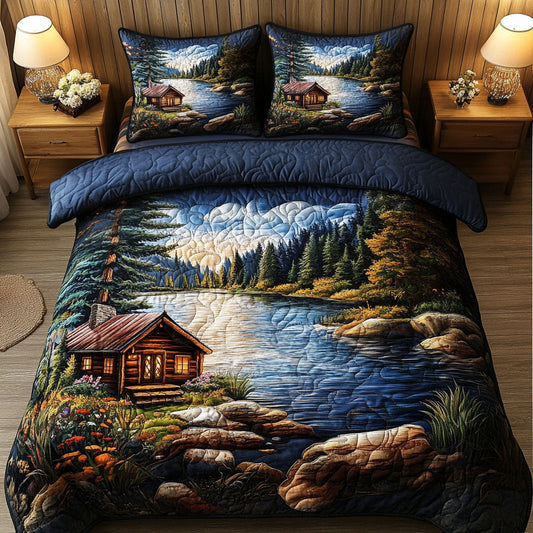 Lakefront Tranquility 3-Piece Quilted Bedding Set NCU0NT5577