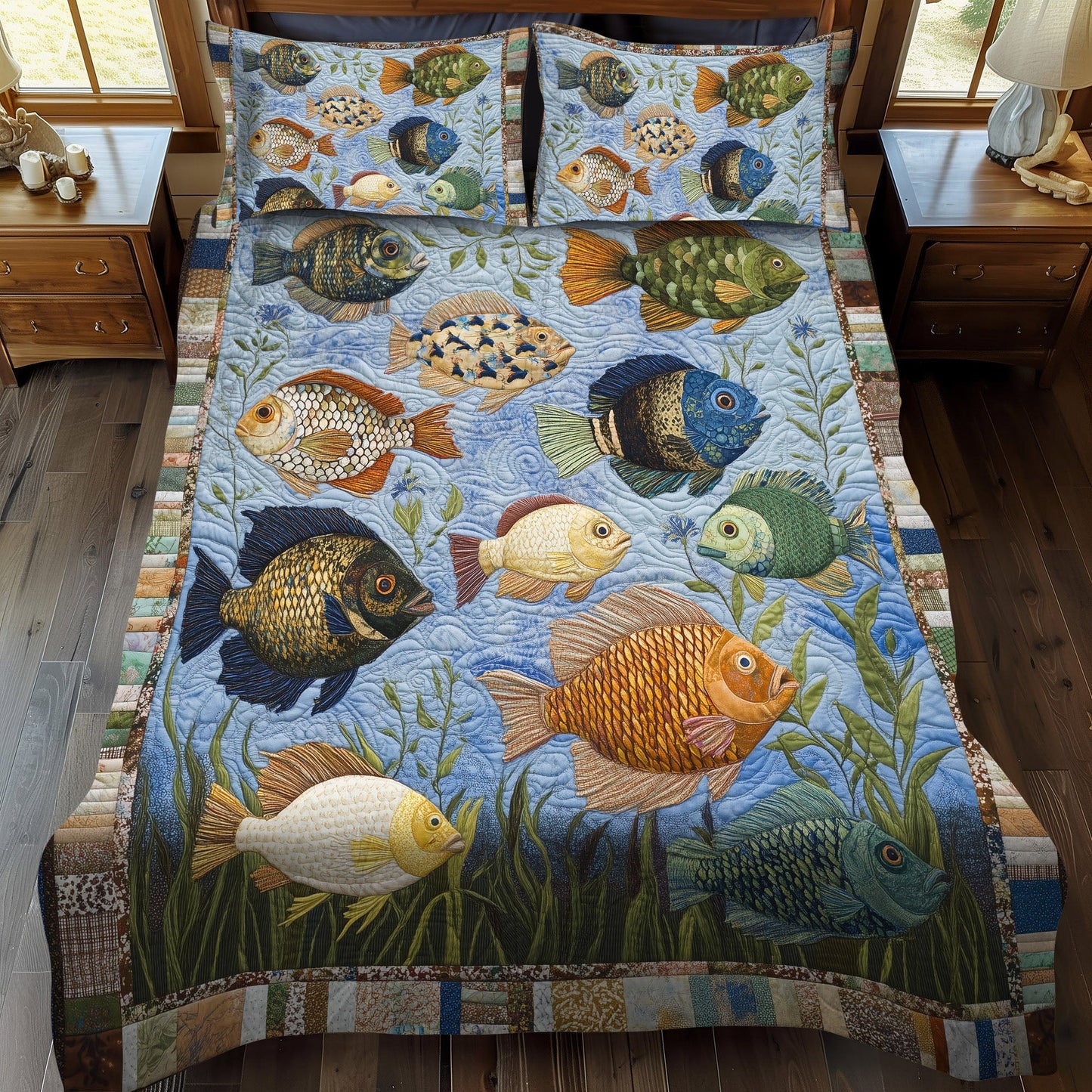 Lakeshore Delight 3-Piece Quilted Bedding Set NCU0PT6952